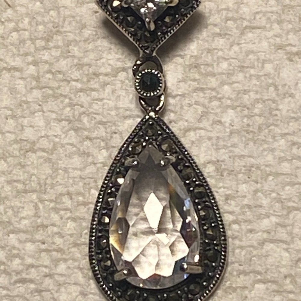 Sterling and clear crystal pendant